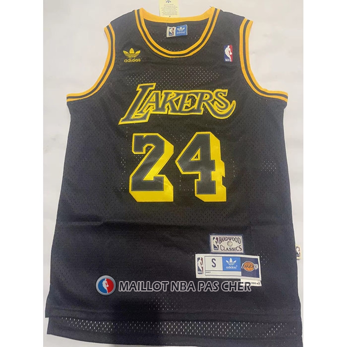 Maillot Los Angeles Lakers Kobe Bryant NO 24 Hardwood Classics Noir